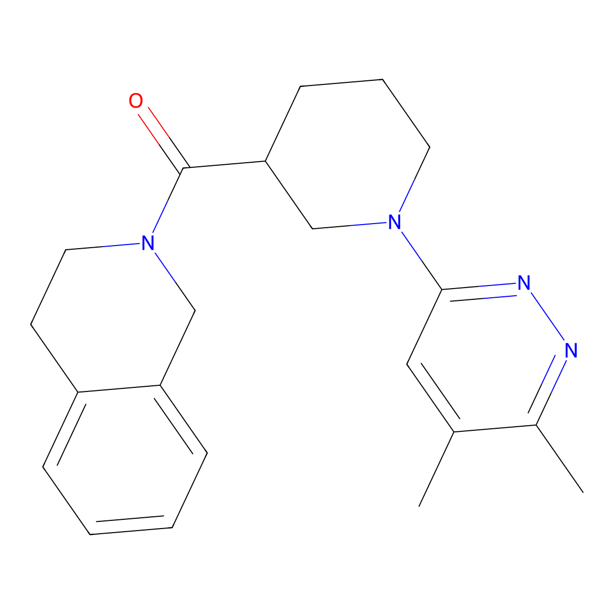 2-[1-(5,6-Dimethylpyridazin-3-yl)piperidine-3-carbonyl]-1,2,3,4-tetrahydroisoquinoline molecular structure, CAS 3054559-94-0