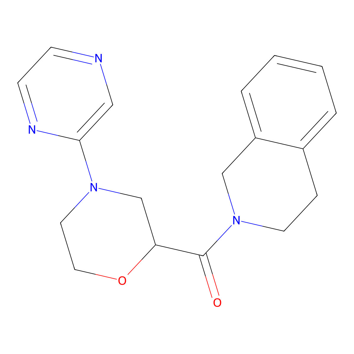 2-[4-(Pyrazin-2-yl)morpholine-2-carbonyl]-1,2,3,4-tetrahydroisoquinoline molecular structure, CAS 3054559-99-5