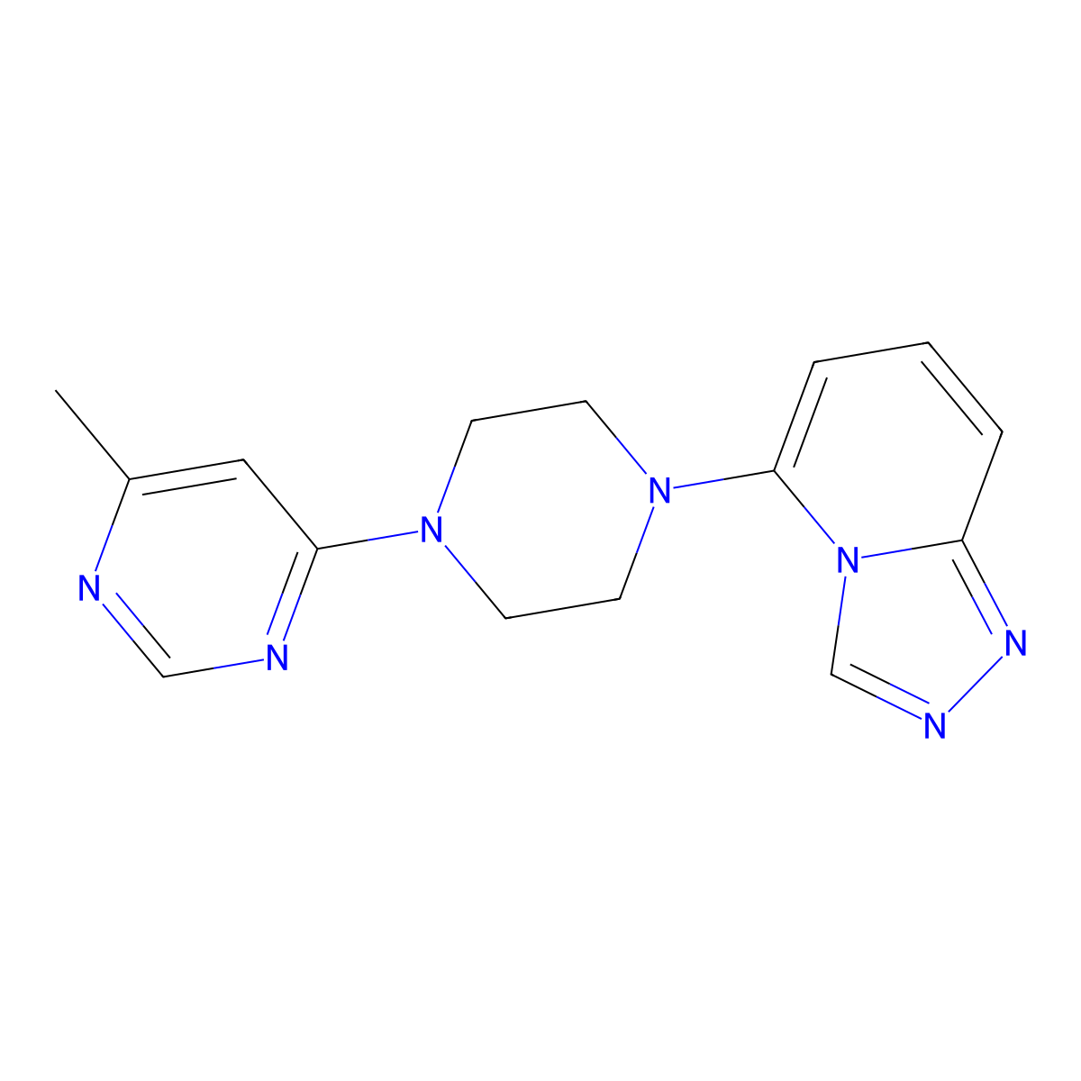 4-Methyl-6-(4-{[1,2,4]triazolo[4,3-a]pyridin-5-yl}piperazin-1-yl)pyrimidine molecular structure, CAS 3054560-06-1