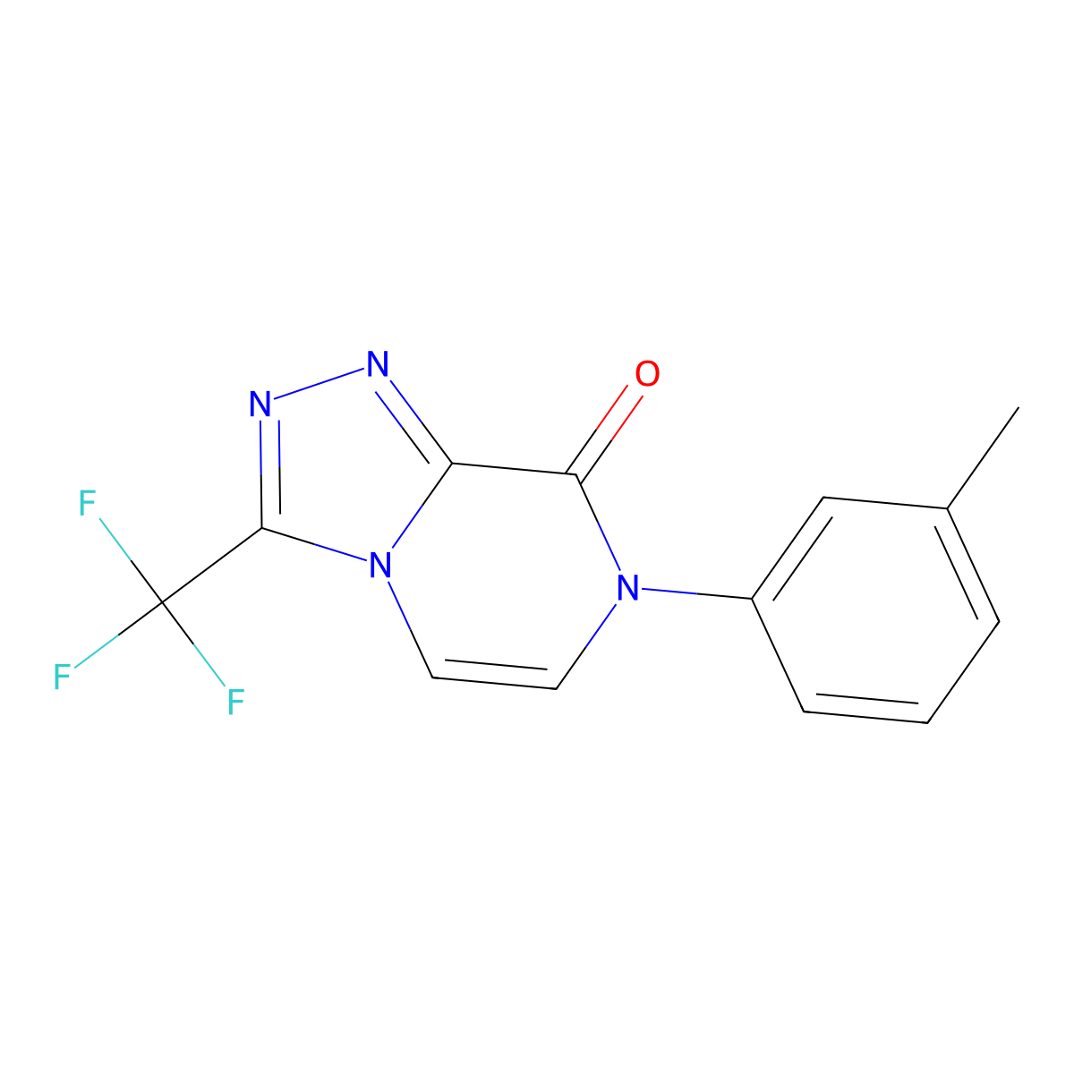 7-(3-methylphenyl)-3-(trifluoromethyl)-7H,8H-[1,2,4]triazolo[4,3-a]pyrazin-8-one molecular structure, CAS 3054560-09-4