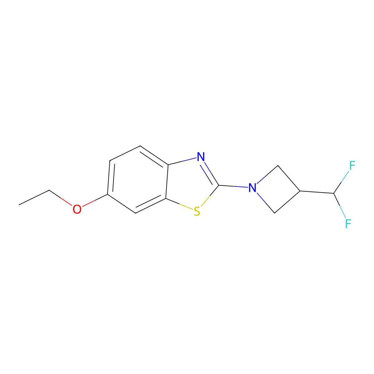2-[3-(Difluoromethyl)azetidin-1-yl]-6-ethoxy-1,3-benzothiazole molecular structure, CAS 3054560-20-9