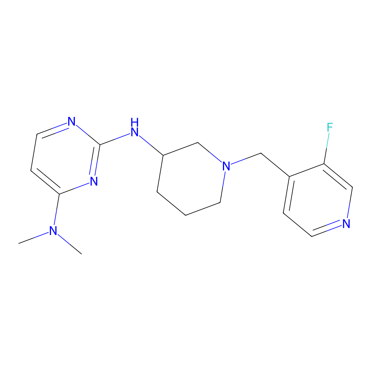 N2-{1-[(3-fluoropyridin-4-yl)methyl]piperidin-3-yl}-N4,N4-dimethylpyrimidine-2,4-diamine molecular structure, CAS 3054560-38-9