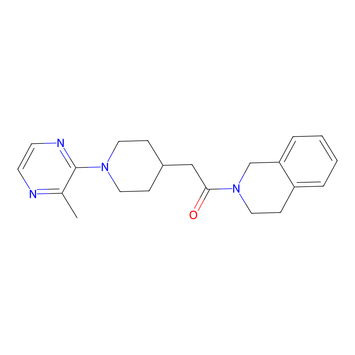 2-[1-(3-Methylpyrazin-2-yl)piperidin-4-yl]-1-(1,2,3,4-tetrahydroisoquinolin-2-yl)ethan-1-one molecular structure, CAS 3054560-55-0