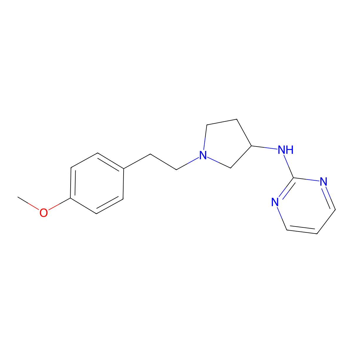 N-{1-[2-(4-methoxyphenyl)ethyl]pyrrolidin-3-yl}pyrimidin-2-amine molecular structure, CAS 3054560-56-1