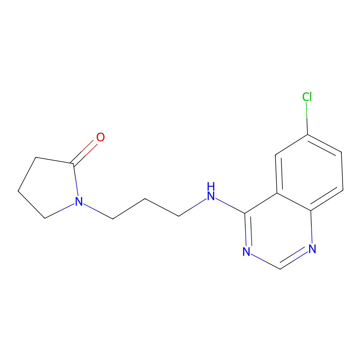 1-{3-[(6-Chloroquinazolin-4-yl)amino]propyl}pyrrolidin-2-one molecular structure, CAS 3054560-77-6