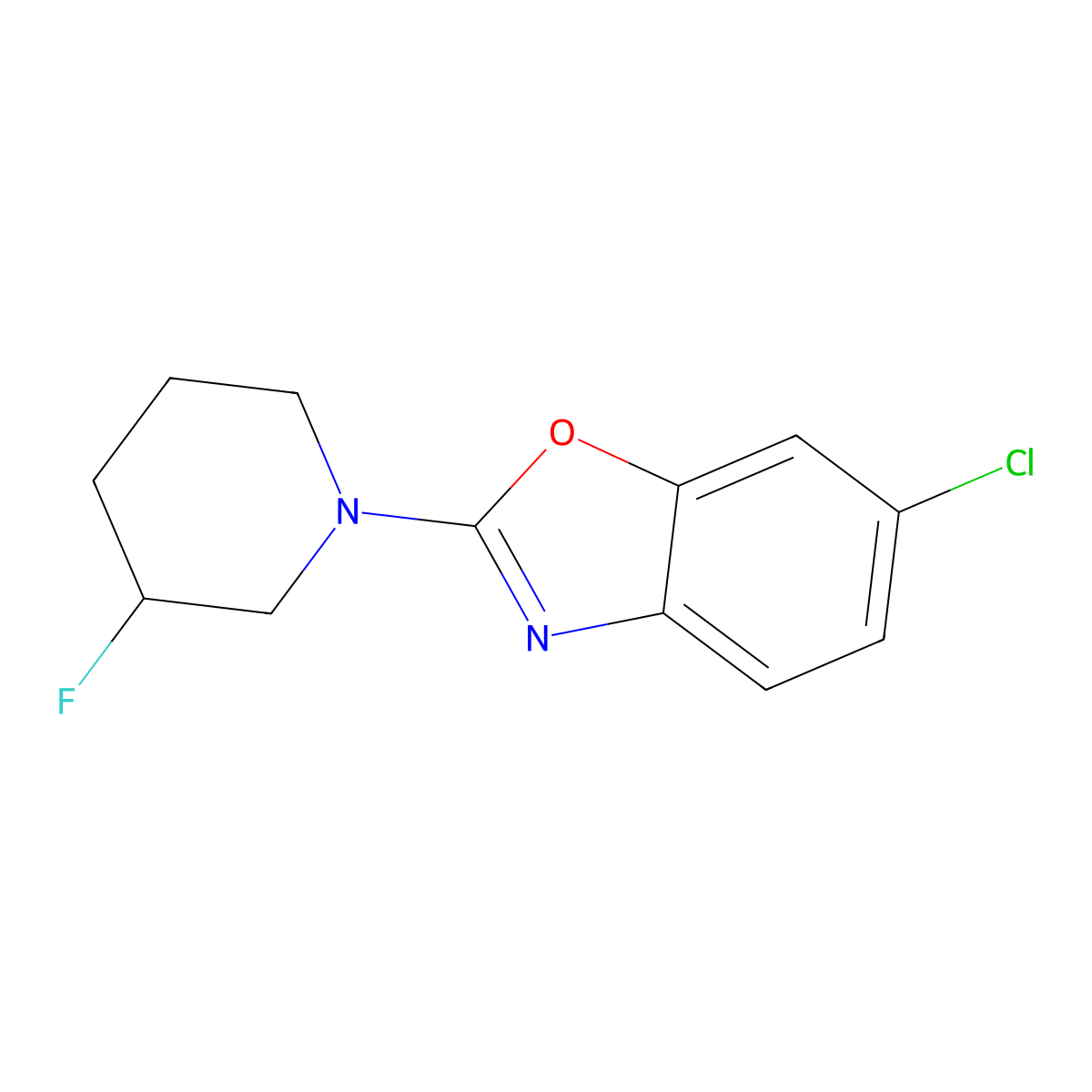 6-Chloro-2-(3-fluoropiperidin-1-yl)-1,3-benzoxazole molecular structure, CAS 3054560-81-2