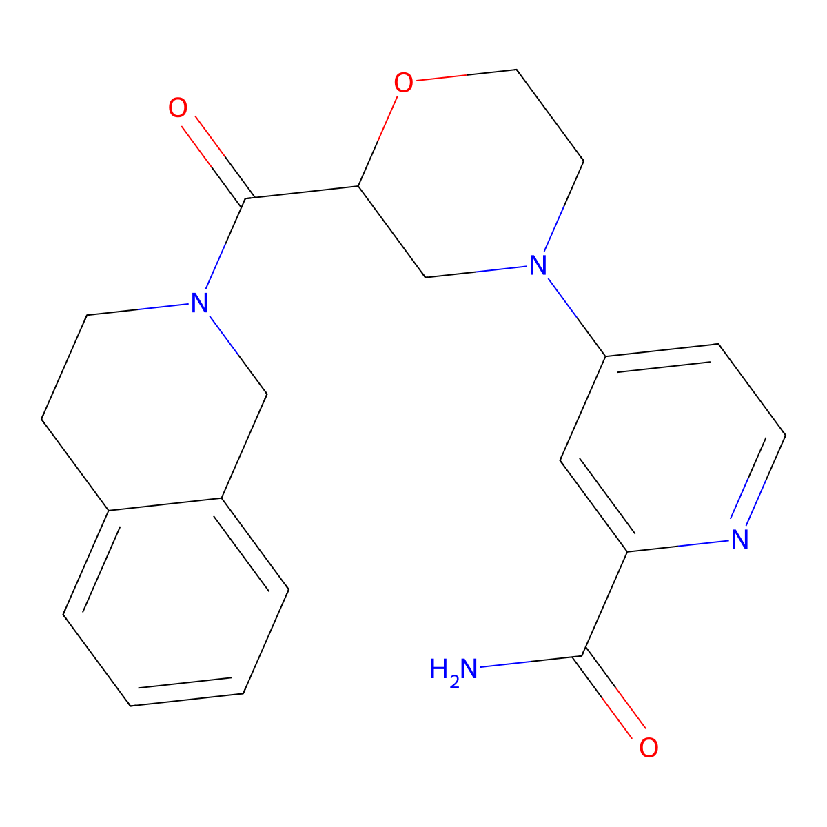4-[2-(1,2,3,4-Tetrahydroisoquinoline-2-carbonyl)morpholin-4-yl]pyridine-2-carboxamide molecular structure, CAS 3054560-85-6