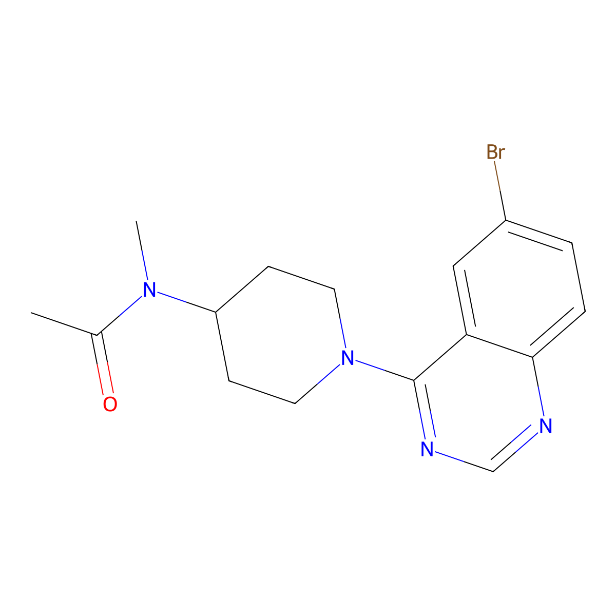 N-[1-(6-bromoquinazolin-4-yl)piperidin-4-yl]-N-methylacetamide molecular structure, CAS 3054561-03-1