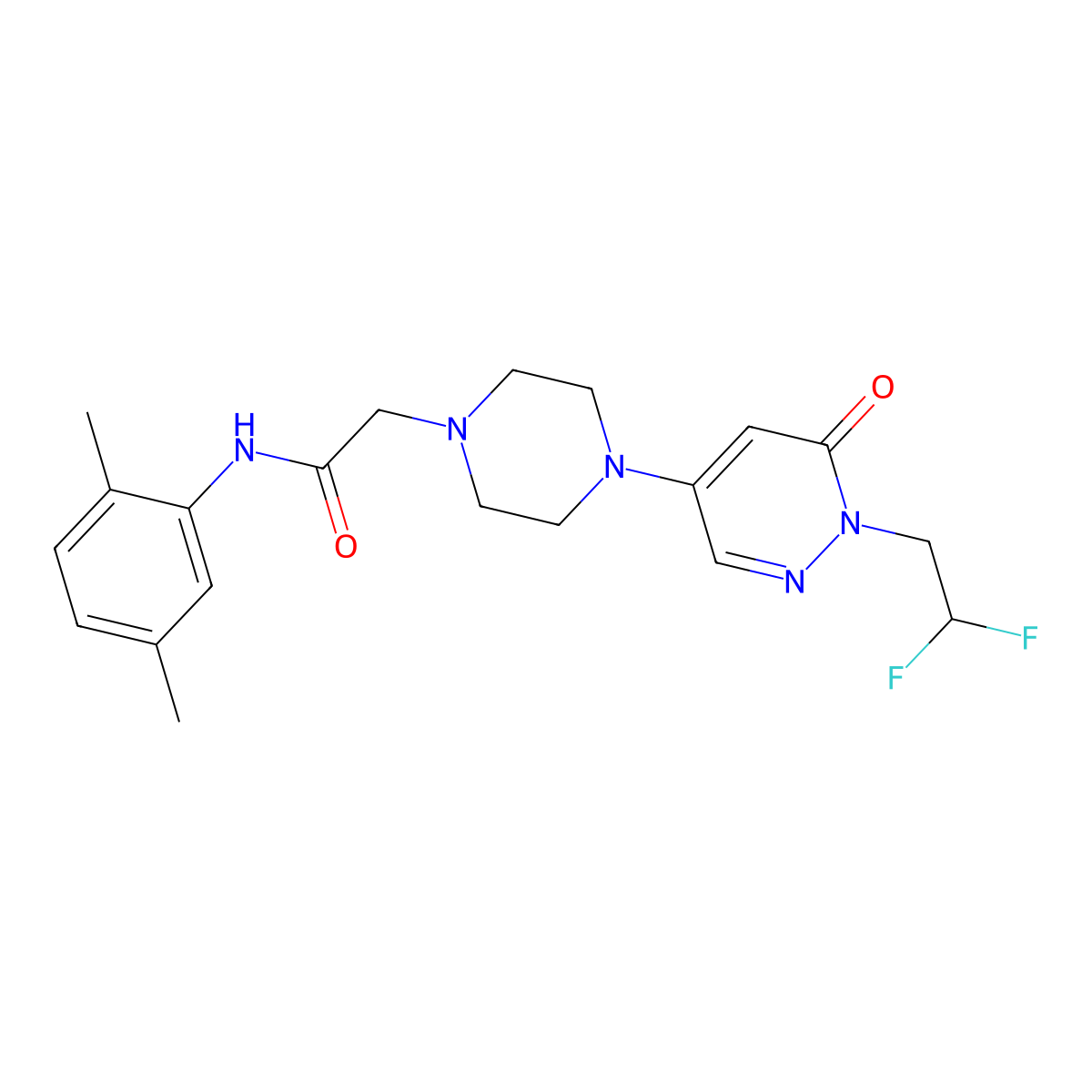 2-{4-[1-(2,2-difluoroethyl)-6-oxo-1,6-dihydropyridazin-4-yl]piperazin-1-yl}-N-(2,5-dimethylphenyl)acetamide molecular structure, CAS 3054561-17-7