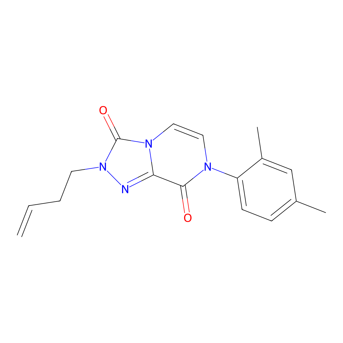 2-(but-3-en-1-yl)-7-(2,4-dimethylphenyl)-2H,3H,7H,8H-[1,2,4]triazolo[4,3-a]pyrazine-3,8-dione molecular structure, CAS 3054561-18-8