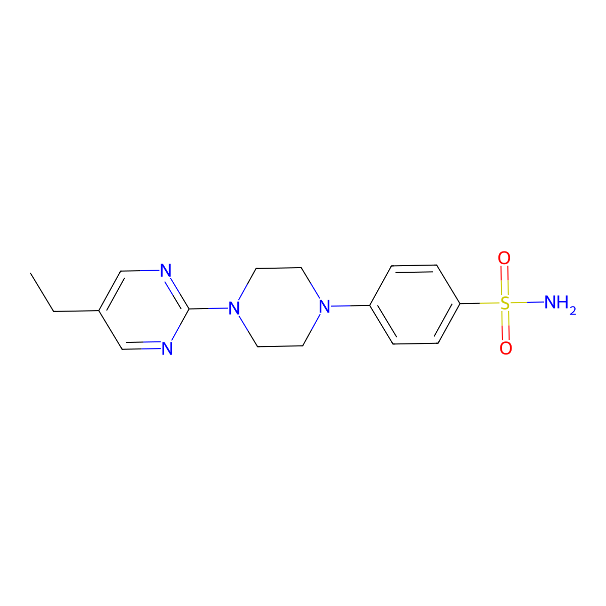 4-[4-(5-Ethylpyrimidin-2-yl)piperazin-1-yl]benzene-1-sulfonamide molecular structure, CAS 3054561-20-2