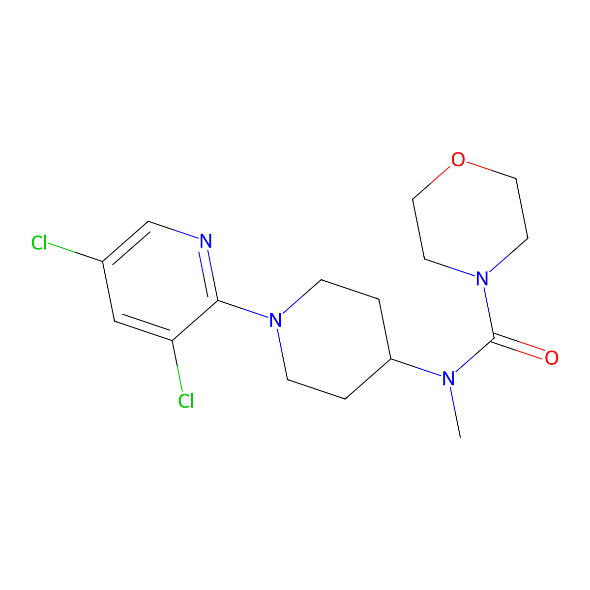N-[1-(3,5-dichloropyridin-2-yl)piperidin-4-yl]-N-methylmorpholine-4-carboxamide molecular structure, CAS 3054561-30-4