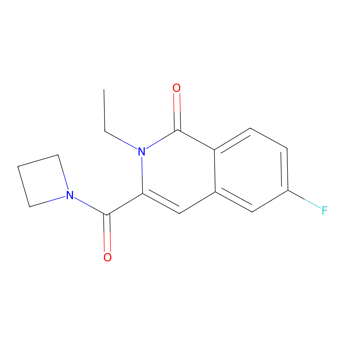 3-(Azetidine-1-carbonyl)-2-ethyl-6-fluoro-1,2-dihydroisoquinolin-1-one molecular structure, CAS 3054561-33-7