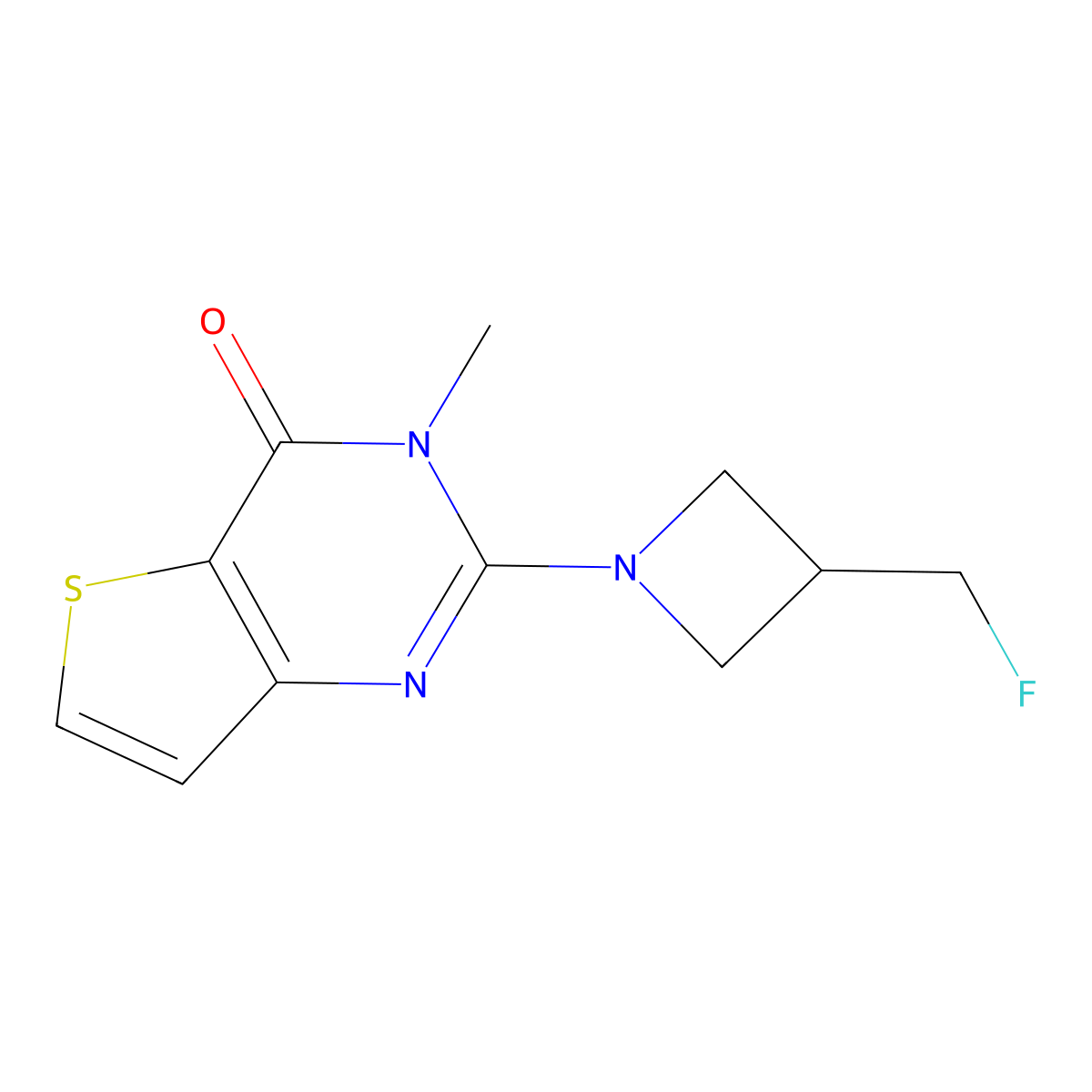 2-[3-(fluoromethyl)azetidin-1-yl]-3-methyl-3H,4H-thieno[3,2-d]pyrimidin-4-one molecular structure, CAS 3054561-34-8