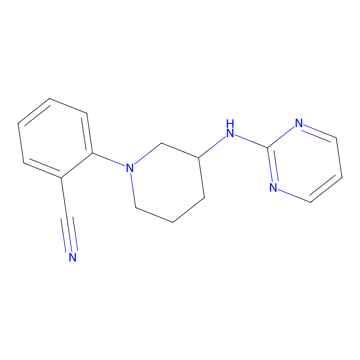 2-{3-[(Pyrimidin-2-yl)amino]piperidin-1-yl}benzonitrile molecular structure, CAS 3054561-46-2