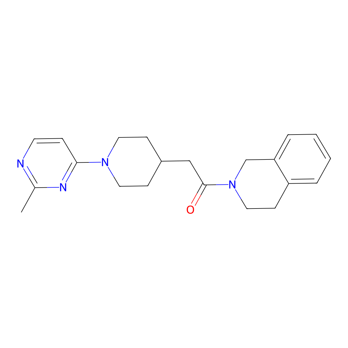 2-[1-(2-Methylpyrimidin-4-yl)piperidin-4-yl]-1-(1,2,3,4-tetrahydroisoquinolin-2-yl)ethan-1-one molecular structure, CAS 3054561-51-9