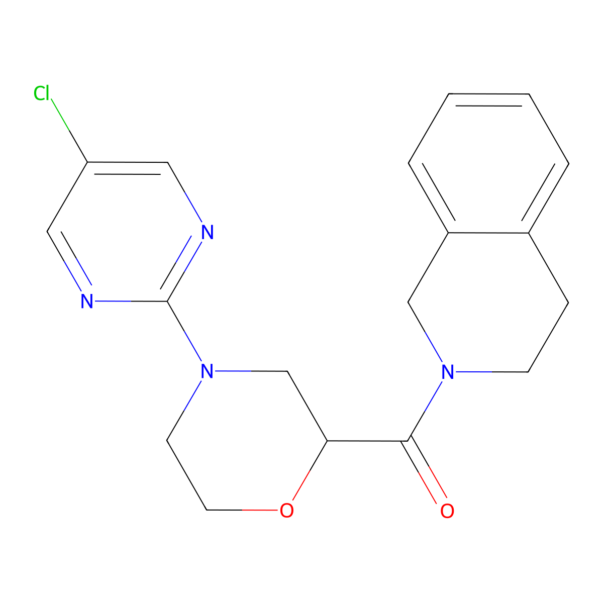 2-[4-(5-Chloropyrimidin-2-yl)morpholine-2-carbonyl]-1,2,3,4-tetrahydroisoquinoline molecular structure, CAS 3054561-60-0