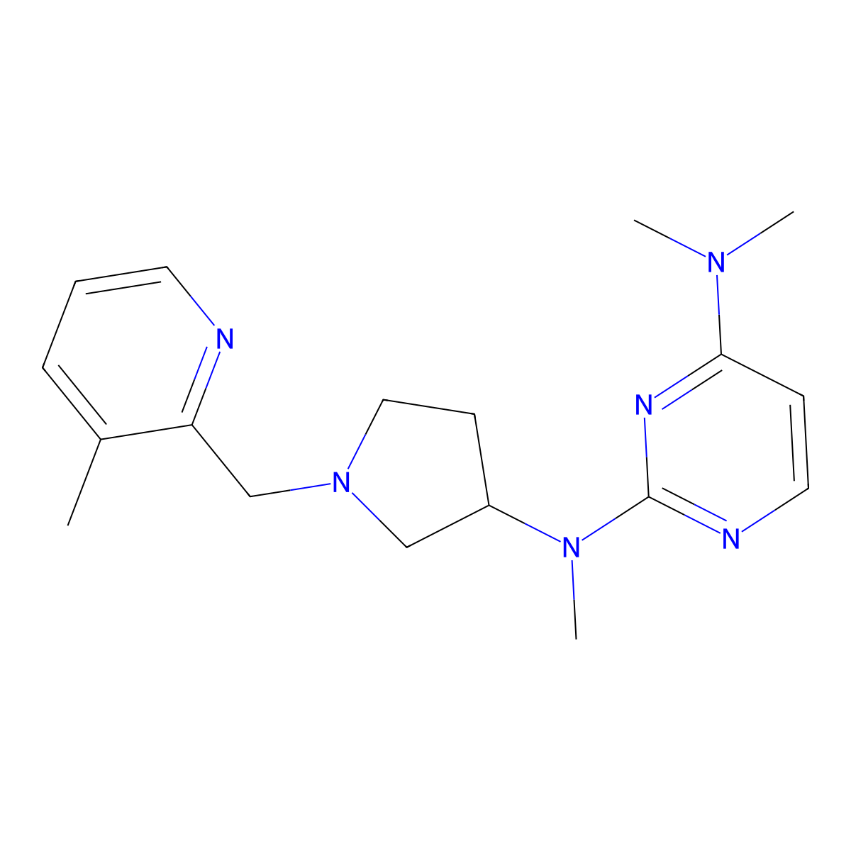 N2,N4,N4-trimethyl-N2-{1-[(3-methylpyridin-2-yl)methyl]pyrrolidin-3-yl}pyrimidine-2,4-diamine molecular structure, CAS 3054561-61-1