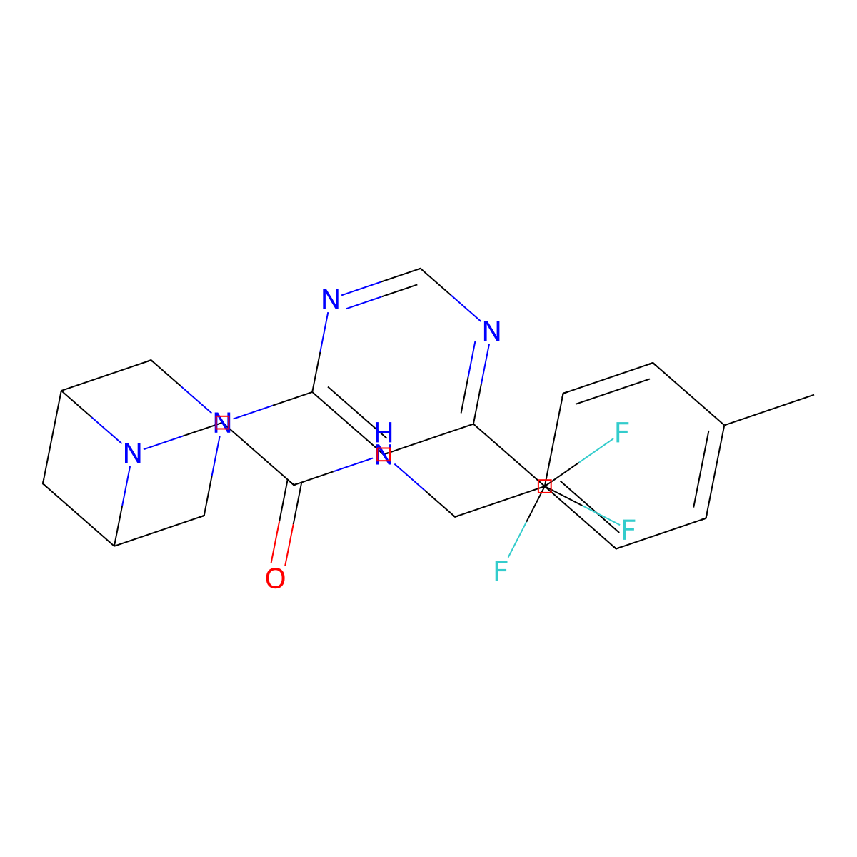 N-[(4-methylphenyl)methyl]-2-{3-[6-(trifluoromethyl)pyrimidin-4-yl]-3,6-diazabicyclo[3.1.1]heptan-6-yl}acetamide molecular structure, CAS 3054561-62-2