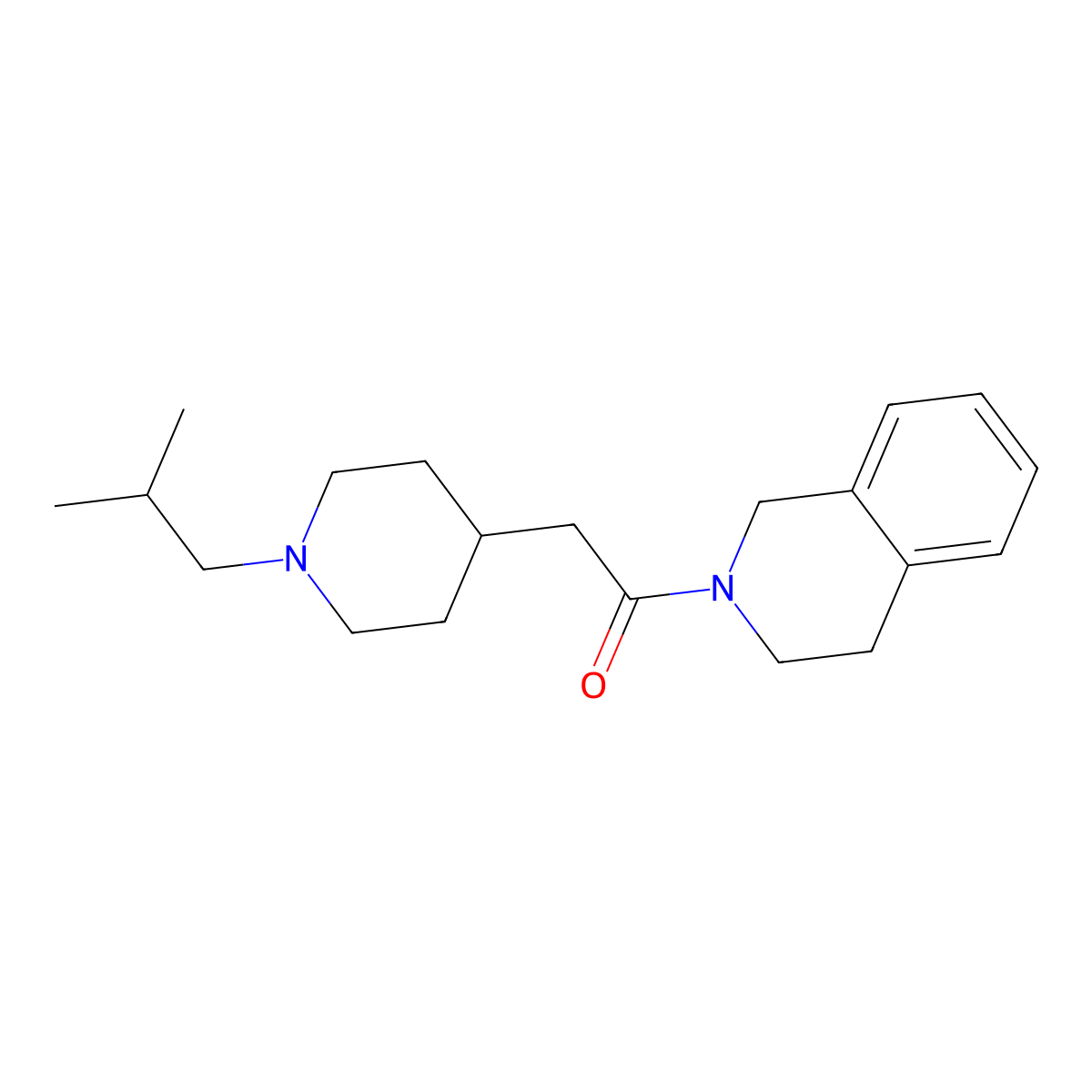 2-[1-(2-Methylpropyl)piperidin-4-yl]-1-(1,2,3,4-tetrahydroisoquinolin-2-yl)ethan-1-one molecular structure, CAS 3054561-63-3
