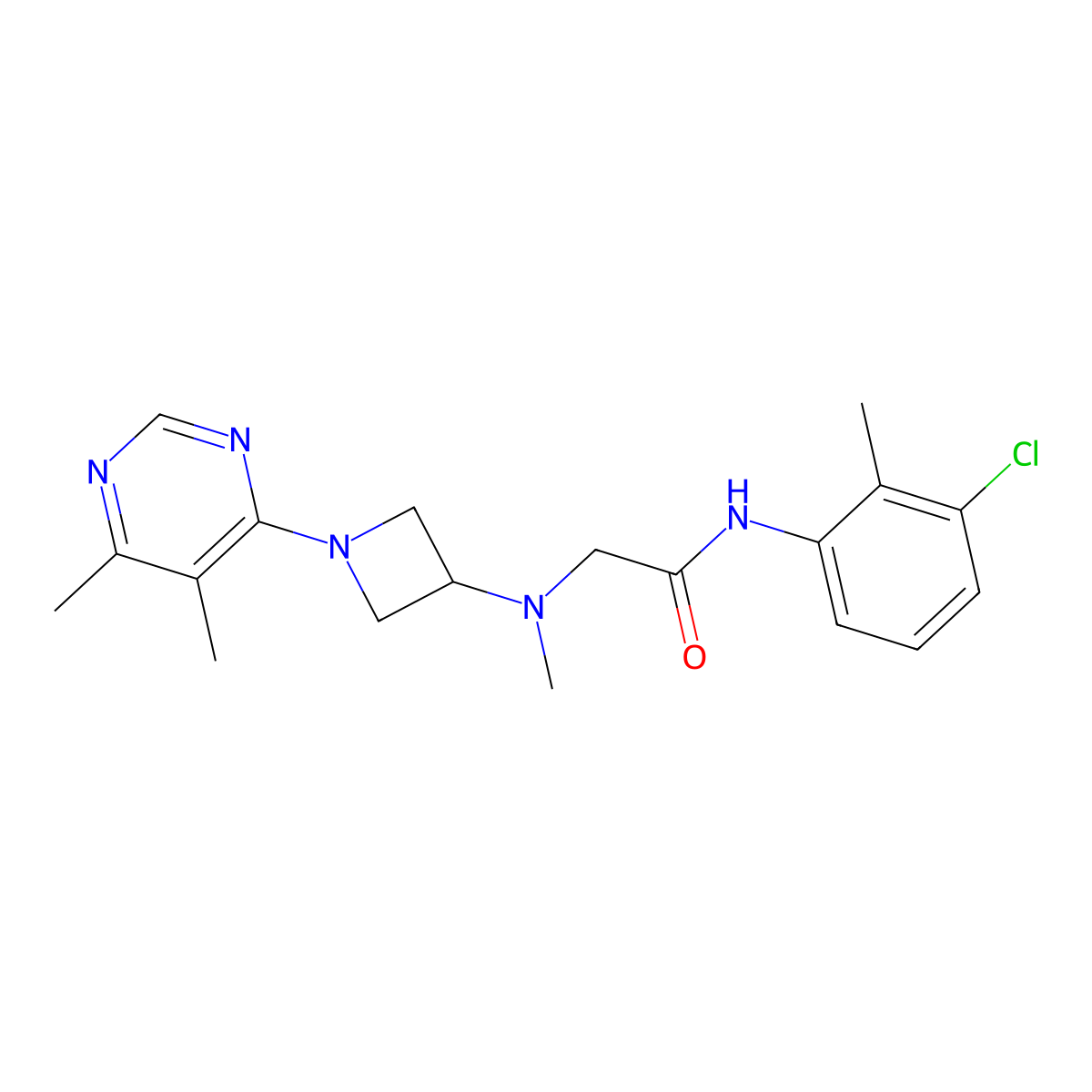 N-(3-chloro-2-methylphenyl)-2-{[1-(5,6-dimethylpyrimidin-4-yl)azetidin-3-yl](methyl)amino}acetamide molecular structure, CAS 3054561-66-6