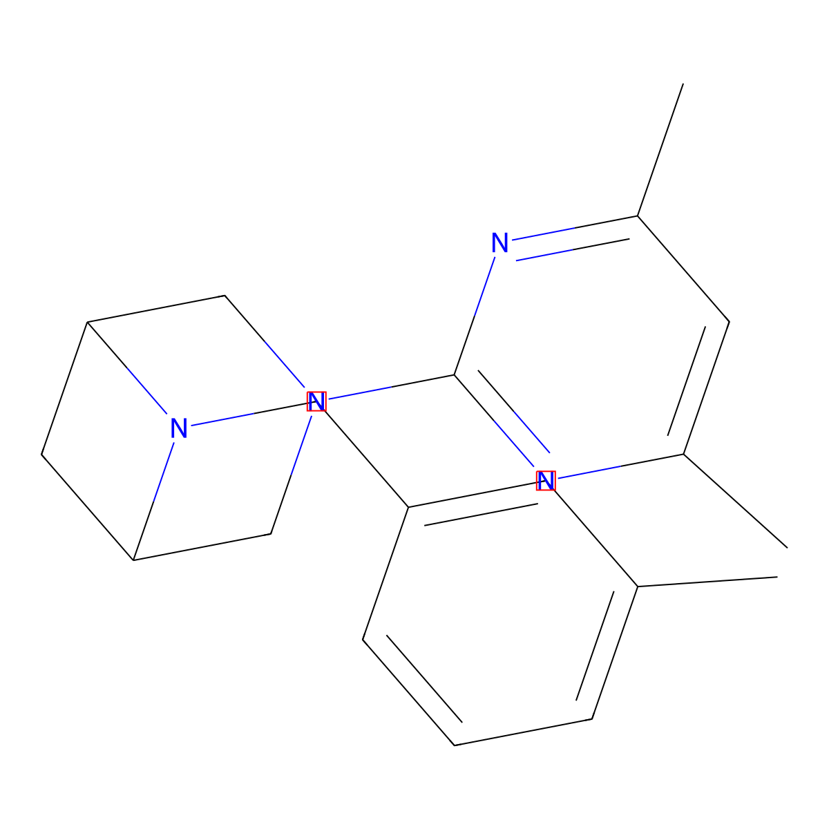 3-(4,6-Dimethylpyrimidin-2-yl)-6-[(3-methylphenyl)methyl]-3,6-diazabicyclo[3.1.1]heptane molecular structure, CAS 3054561-67-7