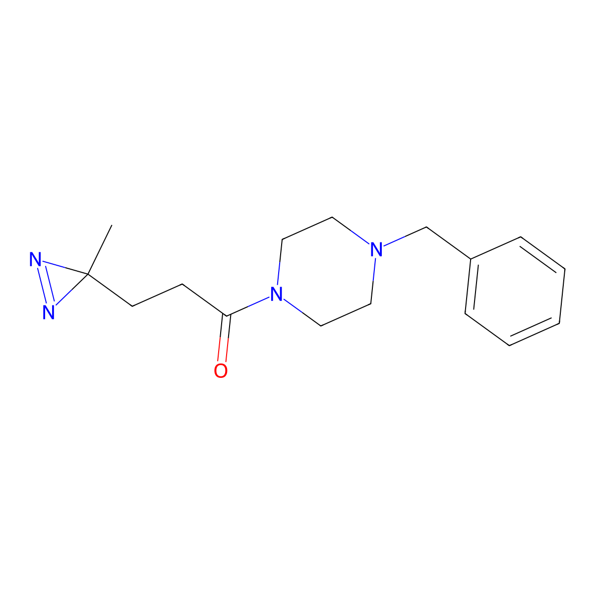 1-(4-benzylpiperazin-1-yl)-3-(3-methyl-3H-diazirin-3-yl)propan-1-one molecular structure, CAS 3054561-76-8