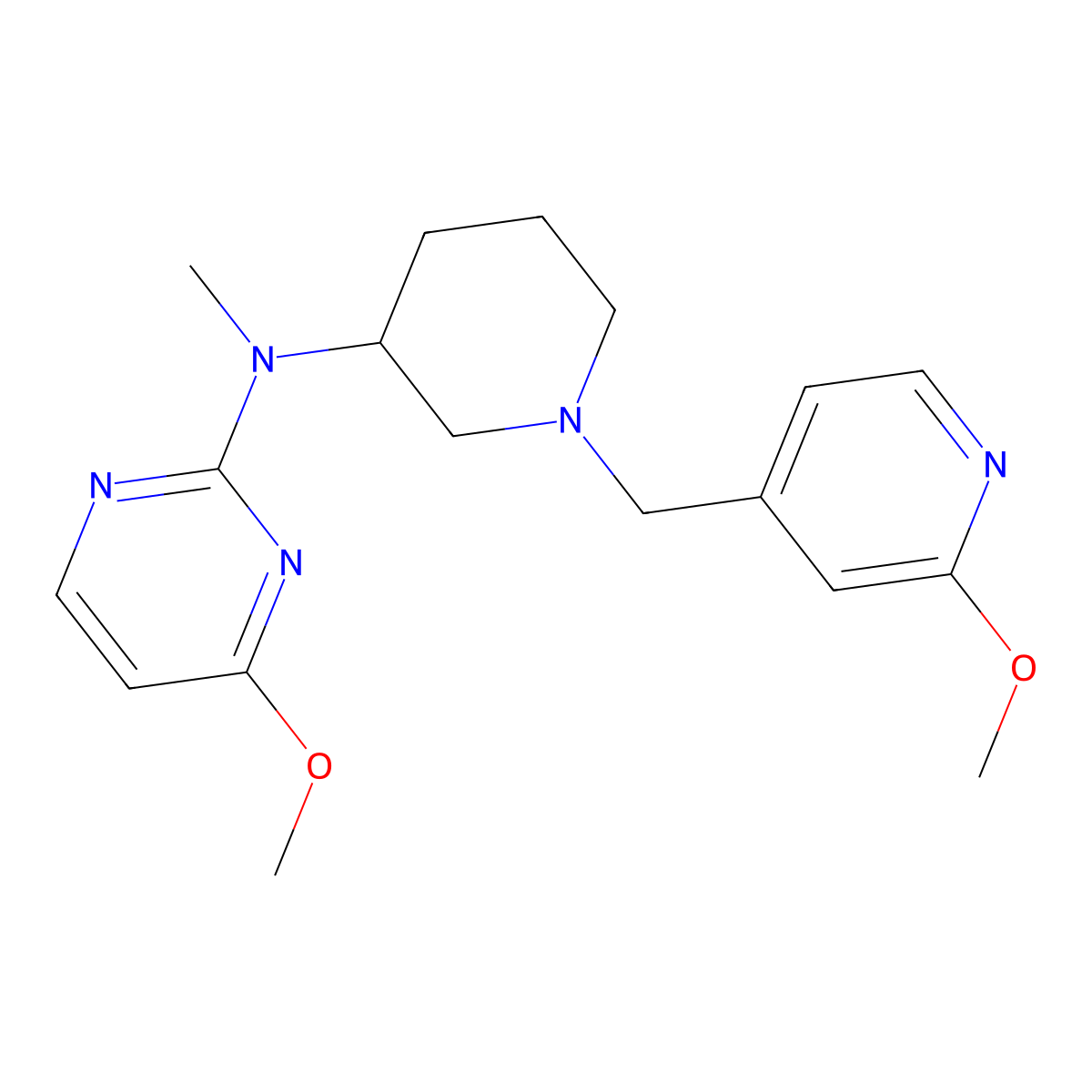 4-methoxy-N-{1-[(2-methoxypyridin-4-yl)methyl]piperidin-3-yl}-N-methylpyrimidin-2-amine molecular structure, CAS 3054561-79-1