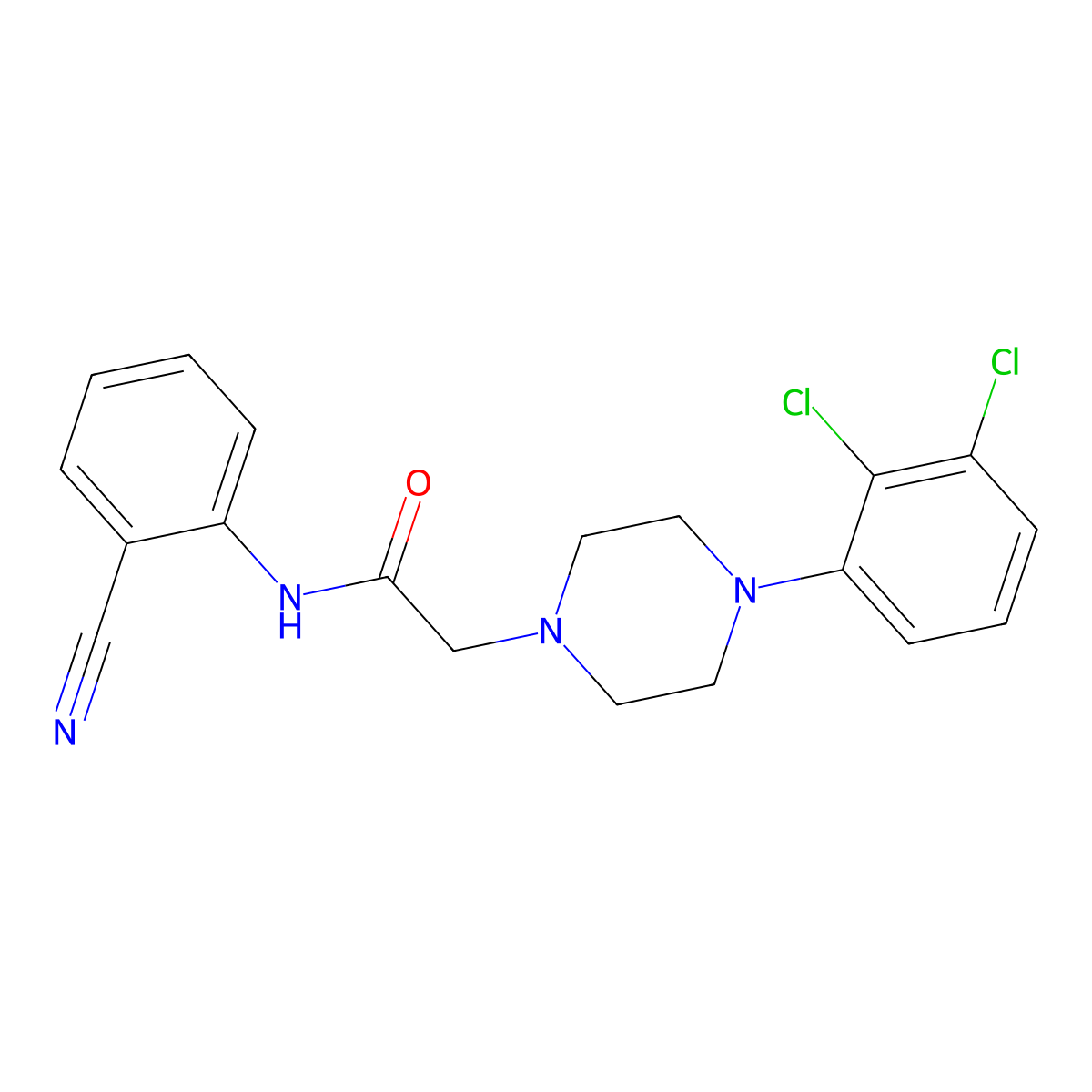 N-(2-cyanophenyl)-2-[4-(2,3-dichlorophenyl)piperazin-1-yl]acetamide molecular structure, CAS 3054562-08-9