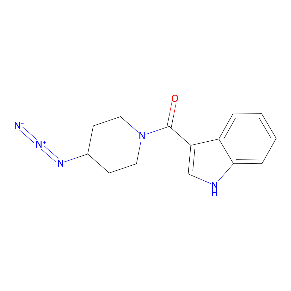3-(4-azidopiperidine-1-carbonyl)-1H-indole molecular structure, CAS 3054562-14-7