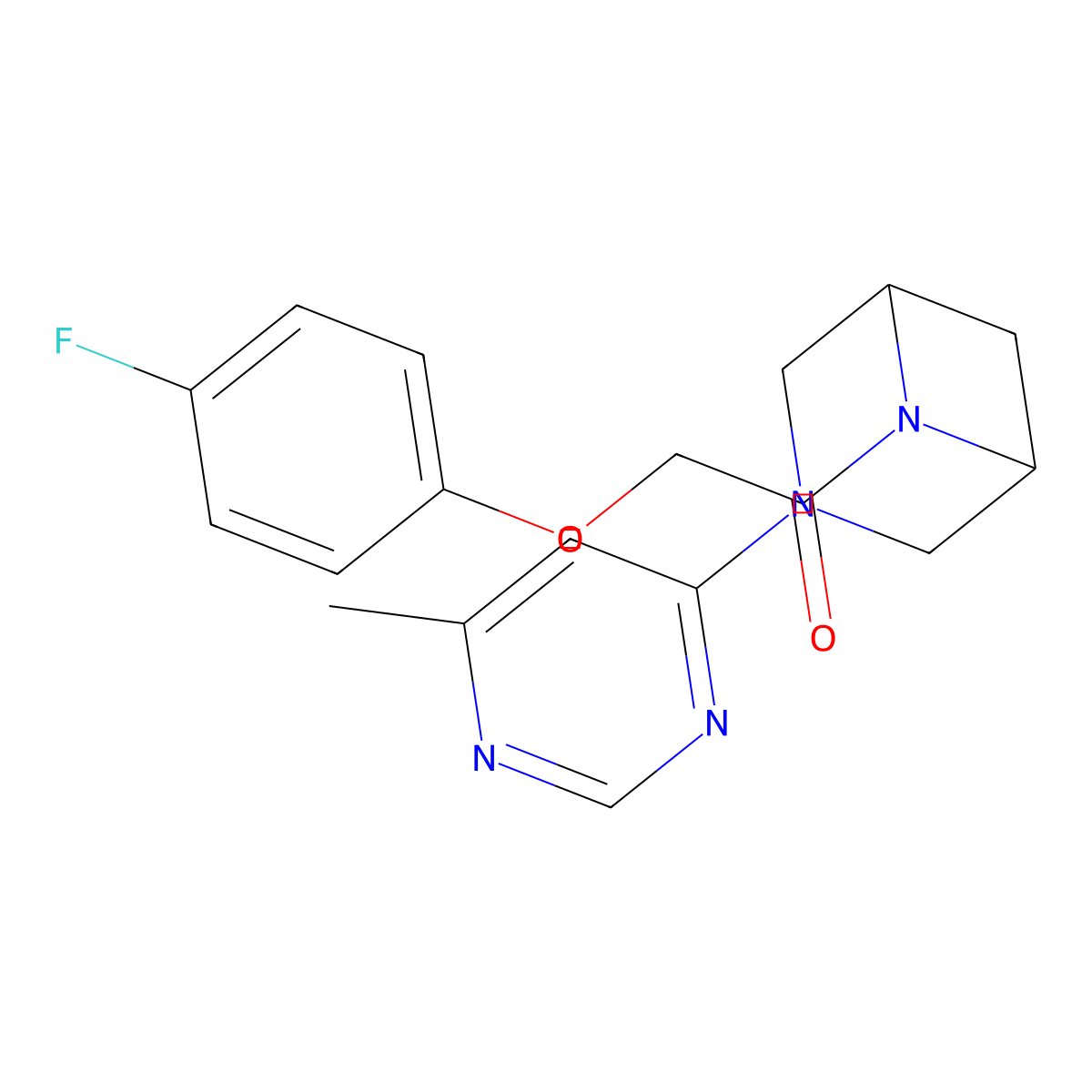2-(4-Fluorophenoxy)-1-[3-(6-methylpyrimidin-4-yl)-3,6-diazabicyclo[3.1.1]heptan-6-yl]ethan-1-one molecular structure, CAS 3054562-27-2
