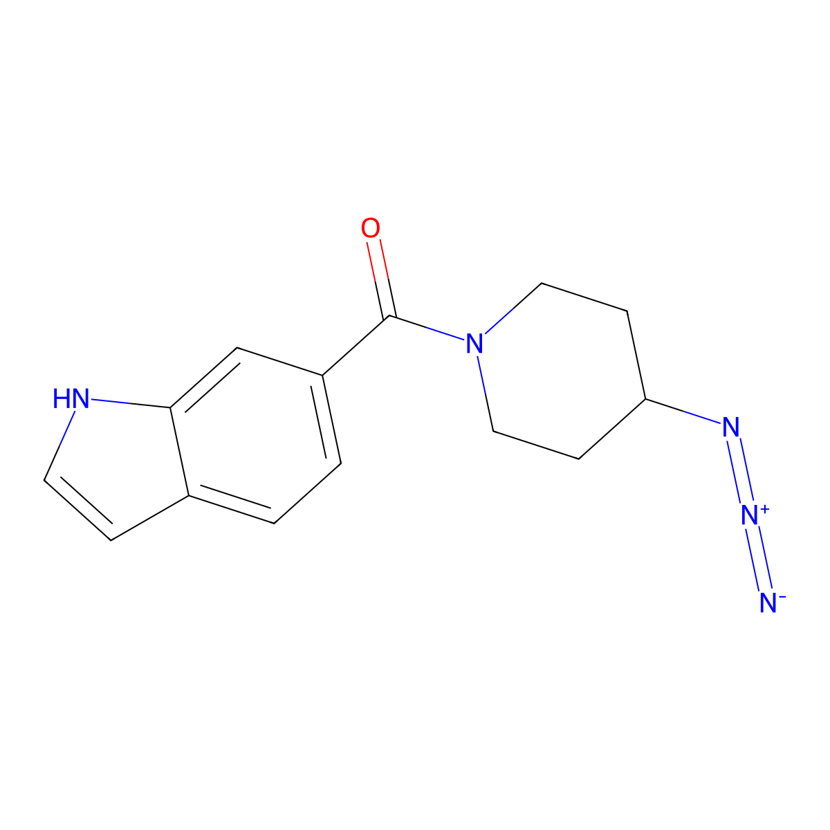 6-(4-azidopiperidine-1-carbonyl)-1H-indole molecular structure, CAS 3054562-30-7