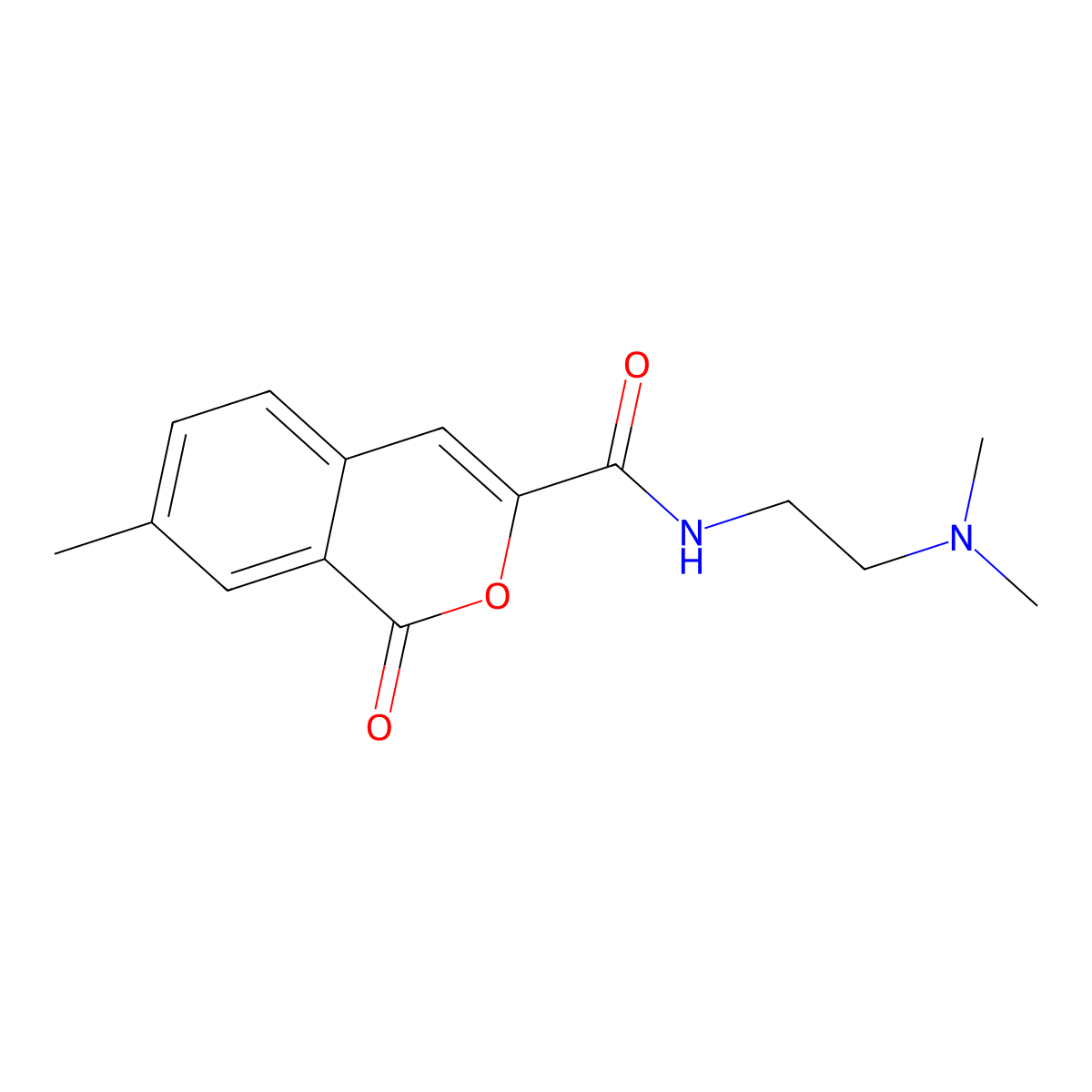 N-[2-(dimethylamino)ethyl]-7-methyl-1-oxo-1H-isochromene-3-carboxamide molecular structure, CAS 3054562-35-2