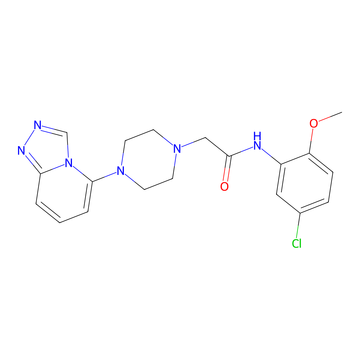 N-(5-chloro-2-methoxyphenyl)-2-(4-{[1,2,4]triazolo[4,3-a]pyridin-5-yl}piperazin-1-yl)acetamide molecular structure, CAS 3054562-36-3