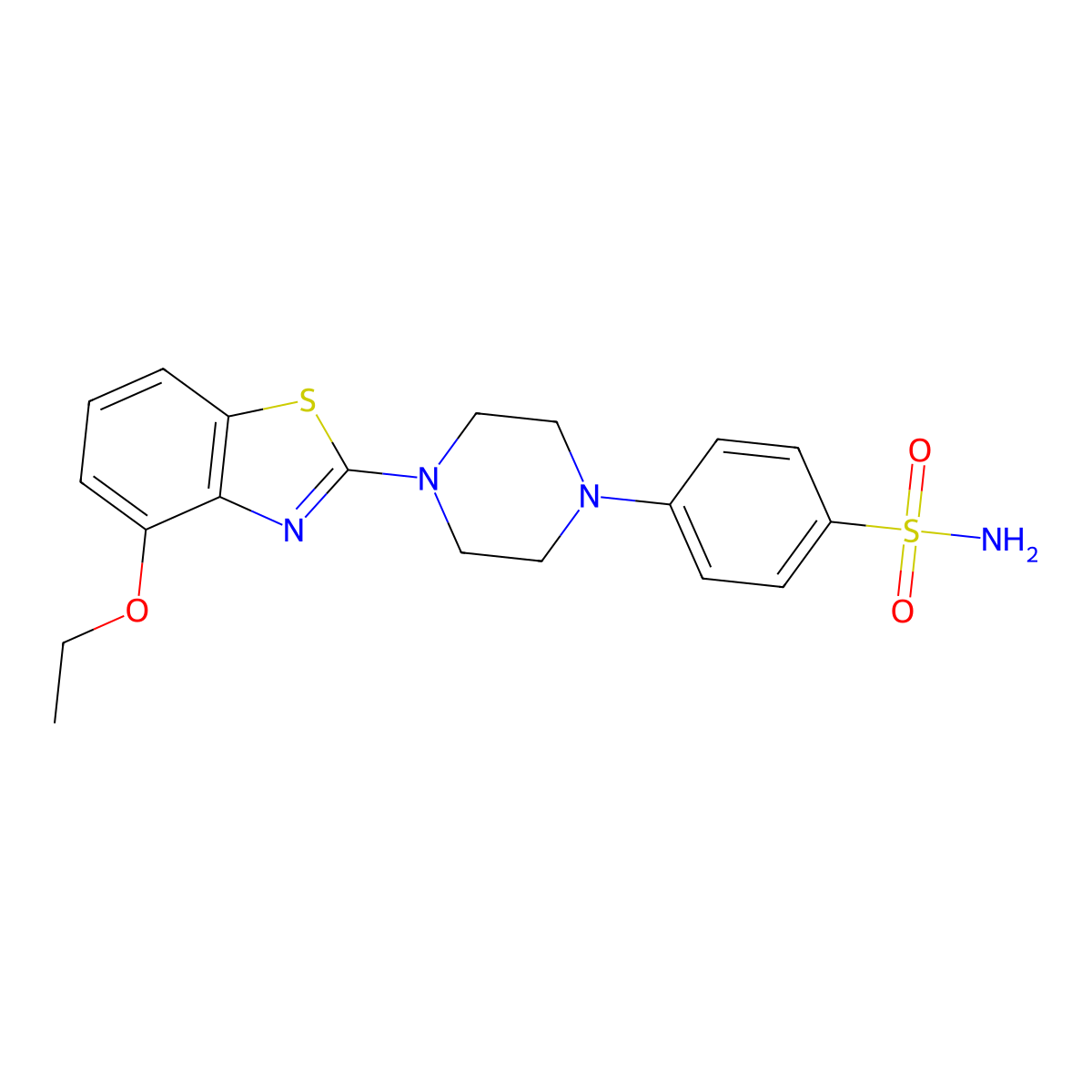 4-[4-(4-Ethoxy-1,3-benzothiazol-2-yl)piperazin-1-yl]benzene-1-sulfonamide molecular structure, CAS 3054562-40-9