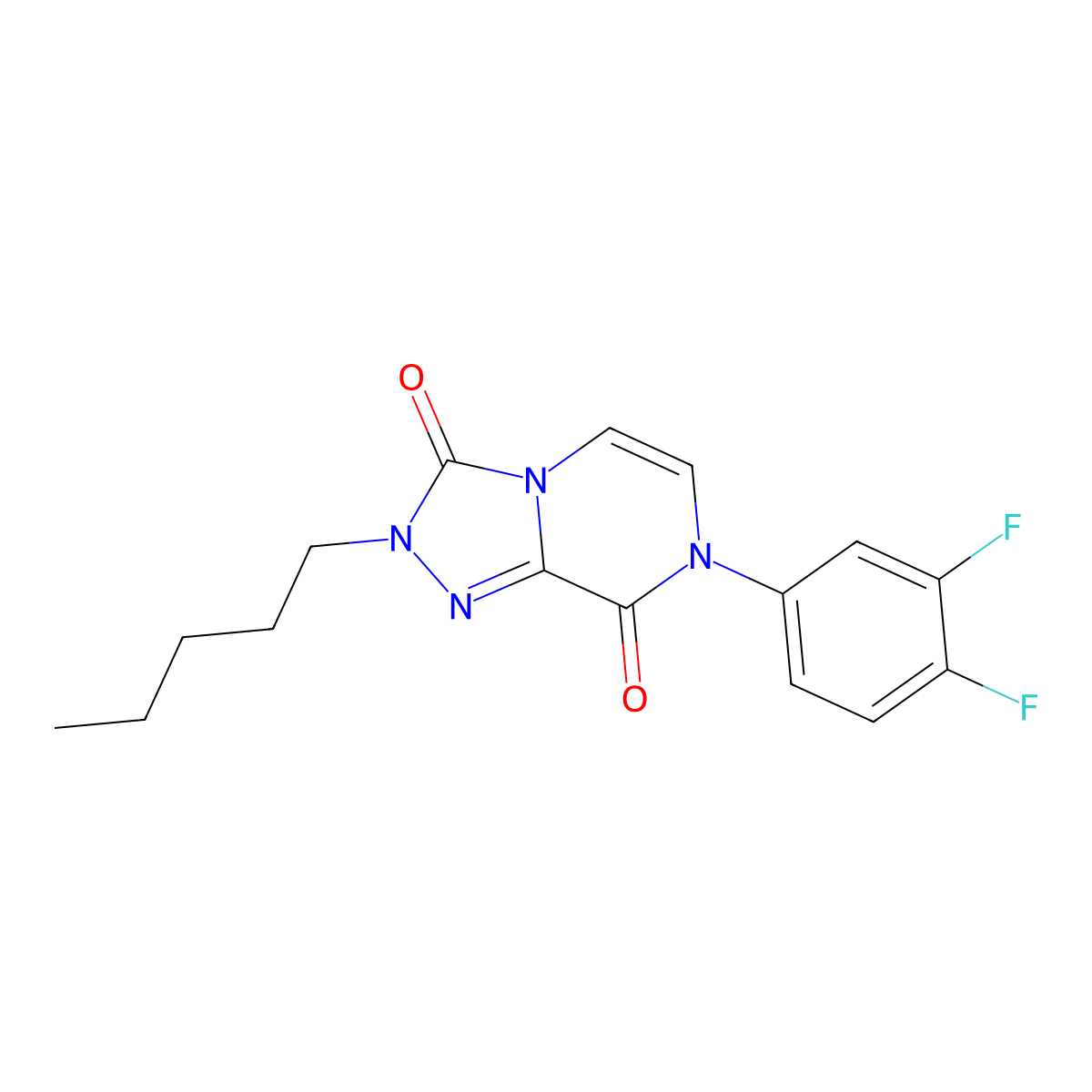 7-(3,4-difluorophenyl)-2-pentyl-2H,3H,7H,8H-[1,2,4]triazolo[4,3-a]pyrazine-3,8-dione molecular structure, CAS 3054562-48-7