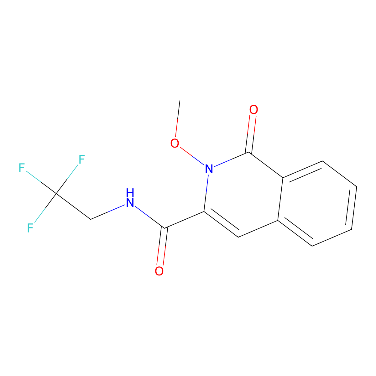 2-methoxy-1-oxo-N-(2,2,2-trifluoroethyl)-1,2-dihydroisoquinoline-3-carboxamide molecular structure, CAS 3054562-63-6