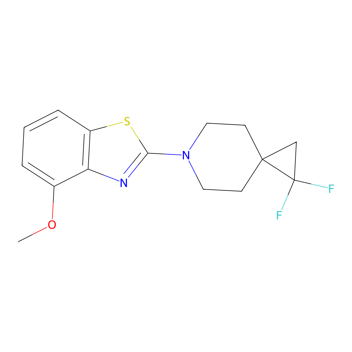 2-{1,1-Difluoro-6-azaspiro[2.5]octan-6-yl}-4-methoxy-1,3-benzothiazole molecular structure, CAS 3054562-76-1