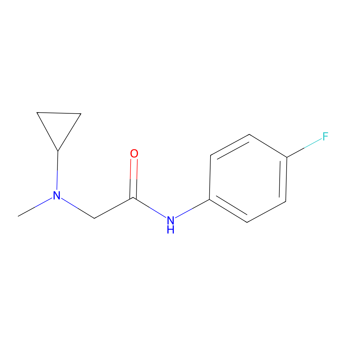 2-[cyclopropyl(methyl)amino]-N-(4-fluorophenyl)acetamide molecular structure, CAS 3054562-79-4