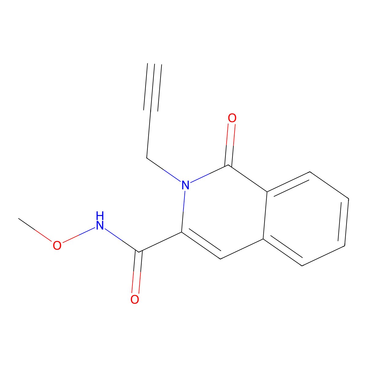 N-methoxy-1-oxo-2-(prop-2-yn-1-yl)-1,2-dihydroisoquinoline-3-carboxamide molecular structure, CAS 3054562-83-0