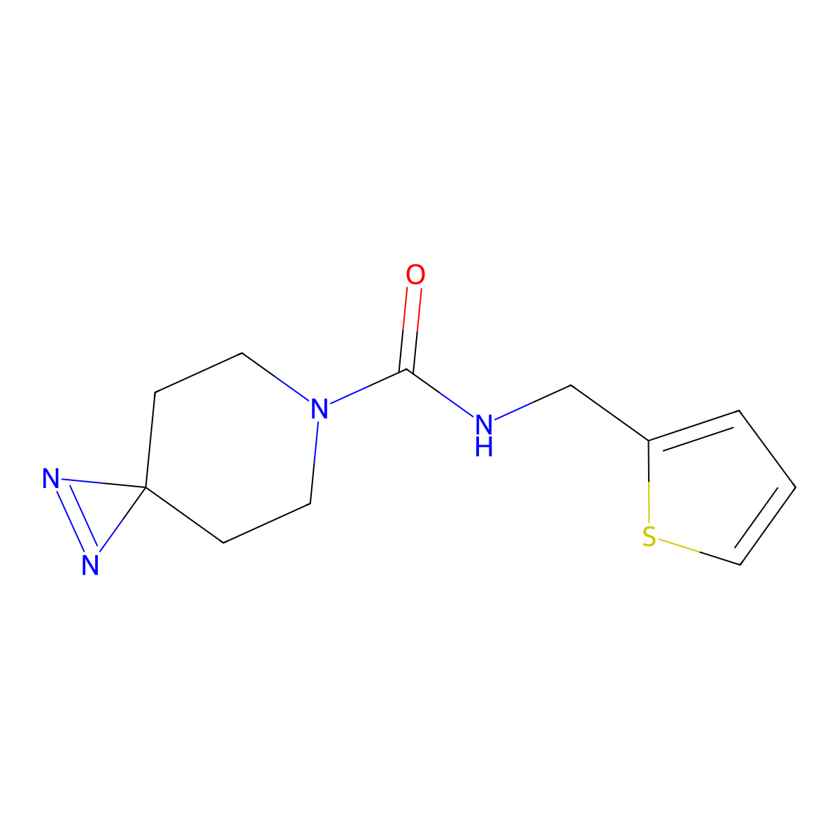 N-[(thiophen-2-yl)methyl]-1,2,6-triazaspiro[2.5]oct-1-ene-6-carboxamide molecular structure, CAS 3054562-85-2