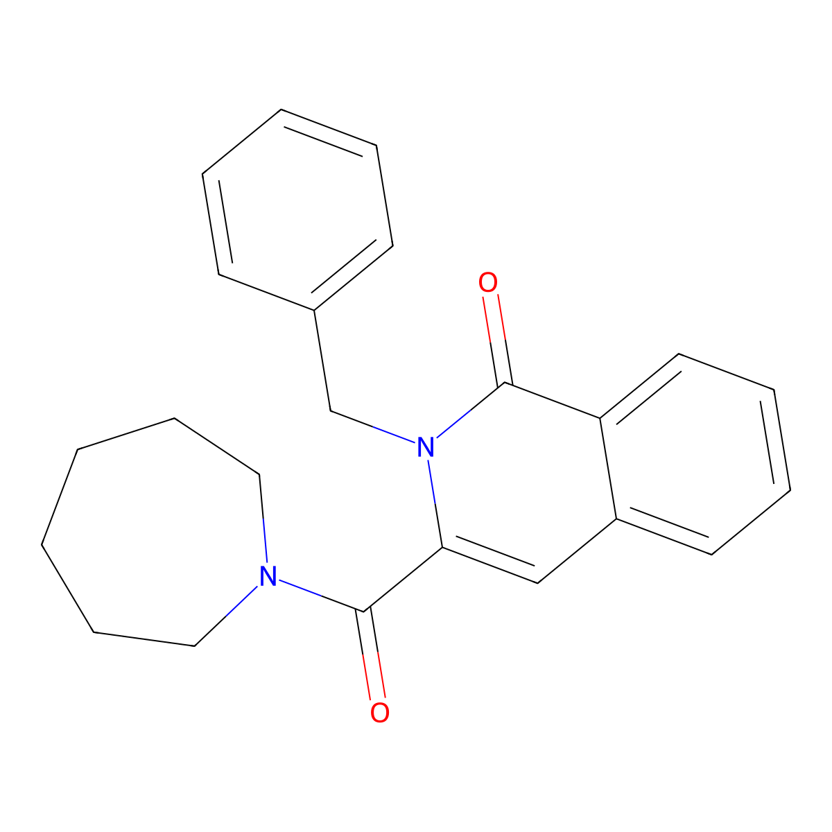 3-(Azepane-1-carbonyl)-2-benzyl-1,2-dihydroisoquinolin-1-one molecular structure, CAS 3054563-00-4