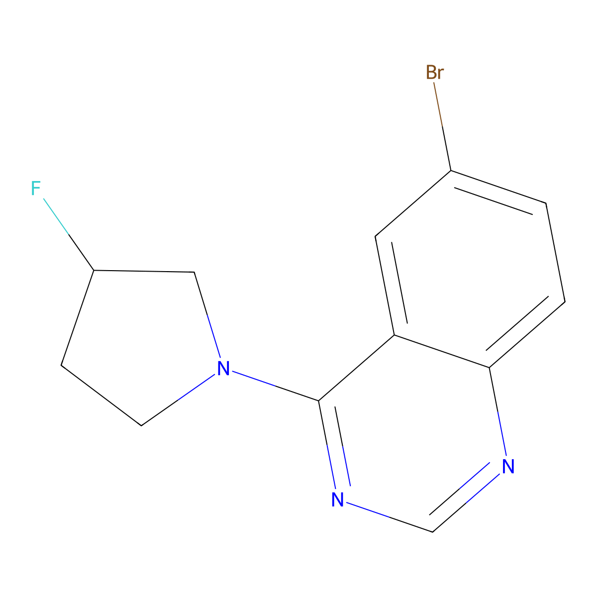 6-Bromo-4-(3-fluoropyrrolidin-1-yl)quinazoline molecular structure, CAS 3054563-02-6