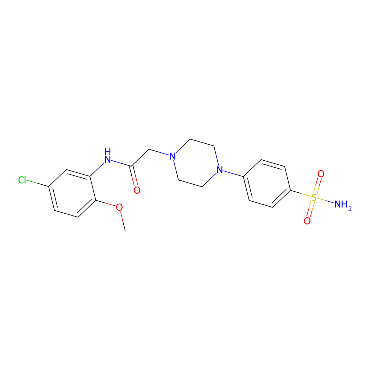 N-(5-chloro-2-methoxyphenyl)-2-[4-(4-sulfamoylphenyl)piperazin-1-yl]acetamide molecular structure, CAS 3054563-05-9