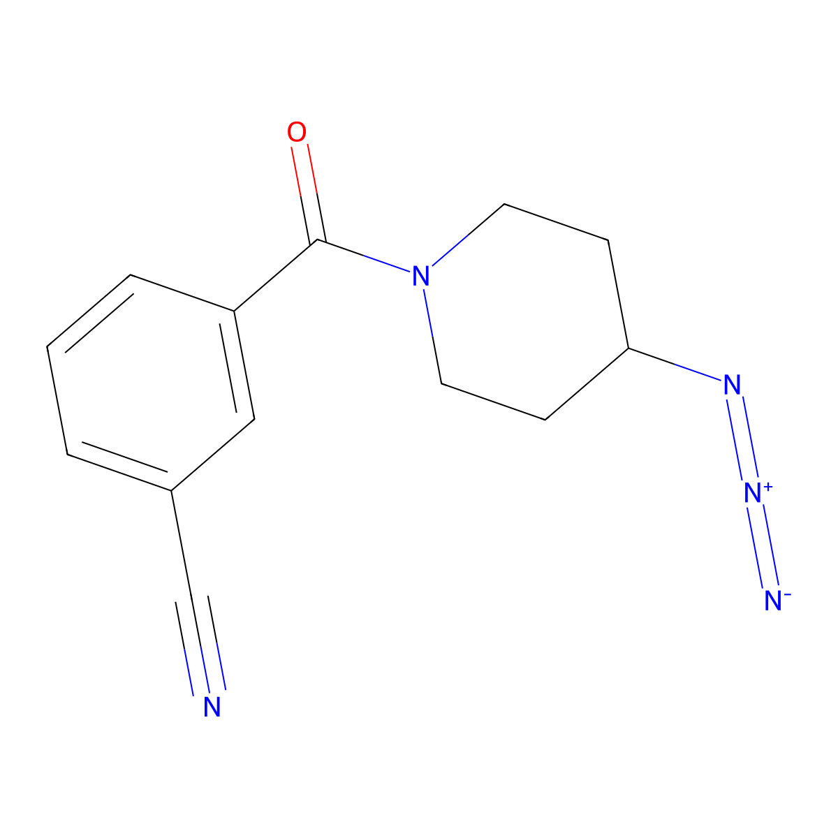 3-(4-Azidopiperidine-1-carbonyl)benzonitrile molecular structure, CAS 3054563-13-9