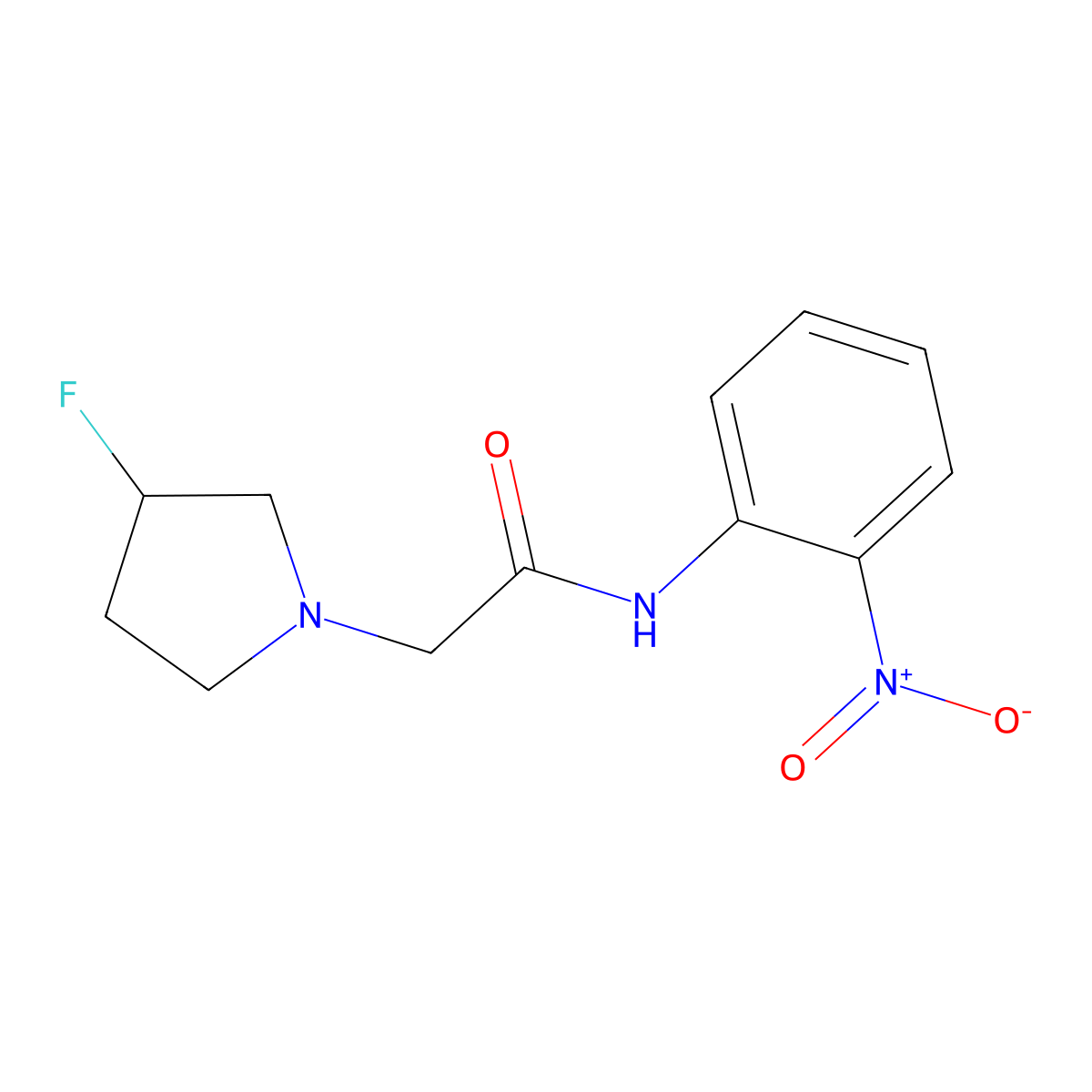 2-(3-fluoropyrrolidin-1-yl)-N-(2-nitrophenyl)acetamide molecular structure, CAS 3054563-35-5