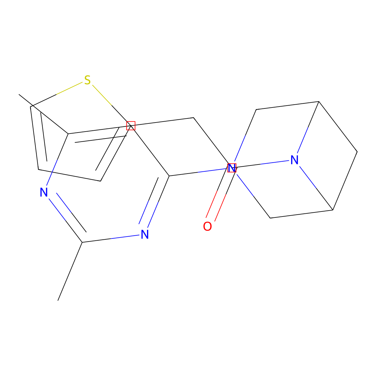 1-[3-(2,6-Dimethylpyrimidin-4-yl)-3,6-diazabicyclo[3.1.1]heptan-6-yl]-2-(thiophen-2-yl)ethan-1-one molecular structure, CAS 3054563-39-9