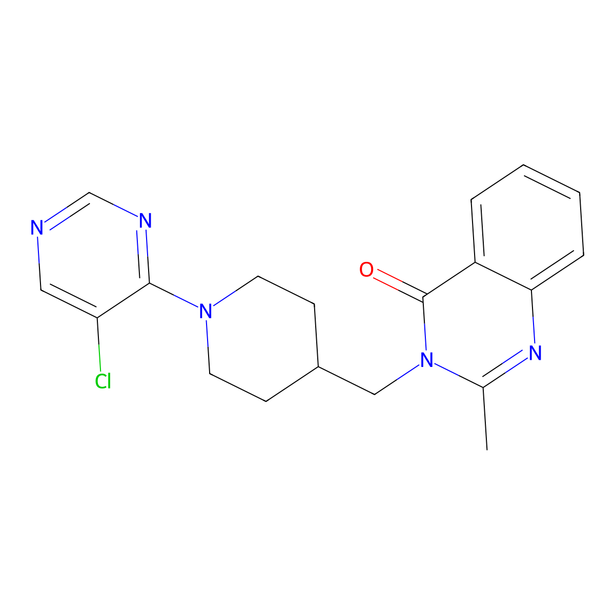 3-{[1-(5-Chloropyrimidin-4-yl)piperidin-4-yl]methyl}-2-methyl-3,4-dihydroquinazolin-4-one molecular structure, CAS 3054563-47-9