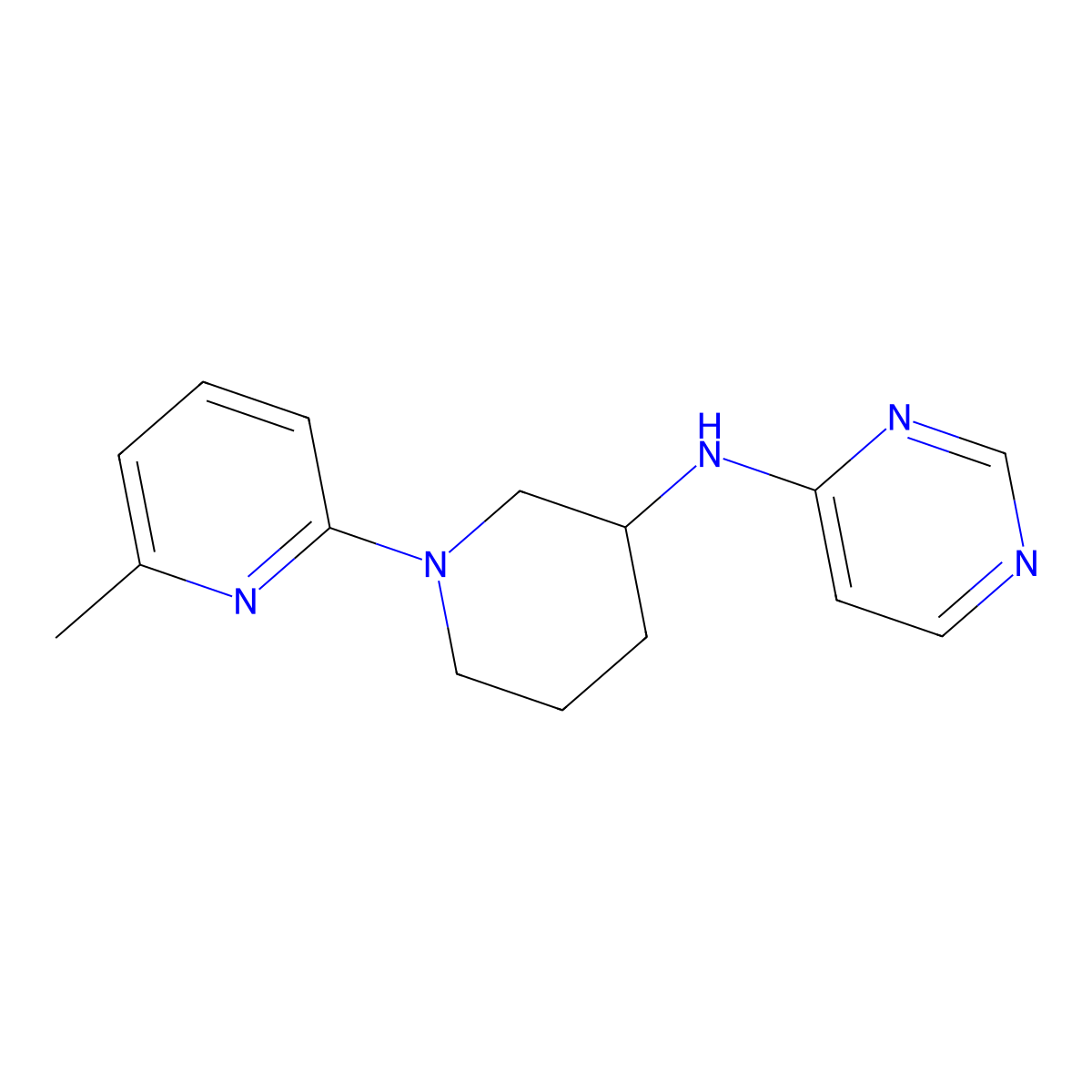 N-[1-(6-methylpyridin-2-yl)piperidin-3-yl]pyrimidin-4-amine molecular structure, CAS 3054563-64-0