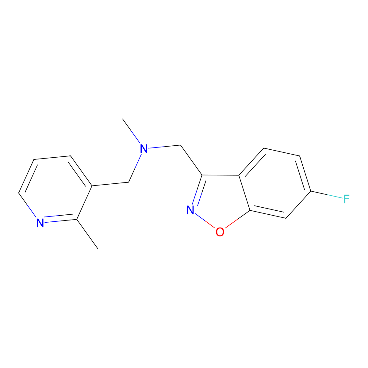 [(6-Fluoro-1,2-benzoxazol-3-yl)methyl](methyl)[(2-methylpyridin-3-yl)methyl]amine molecular structure, CAS 3054563-68-4